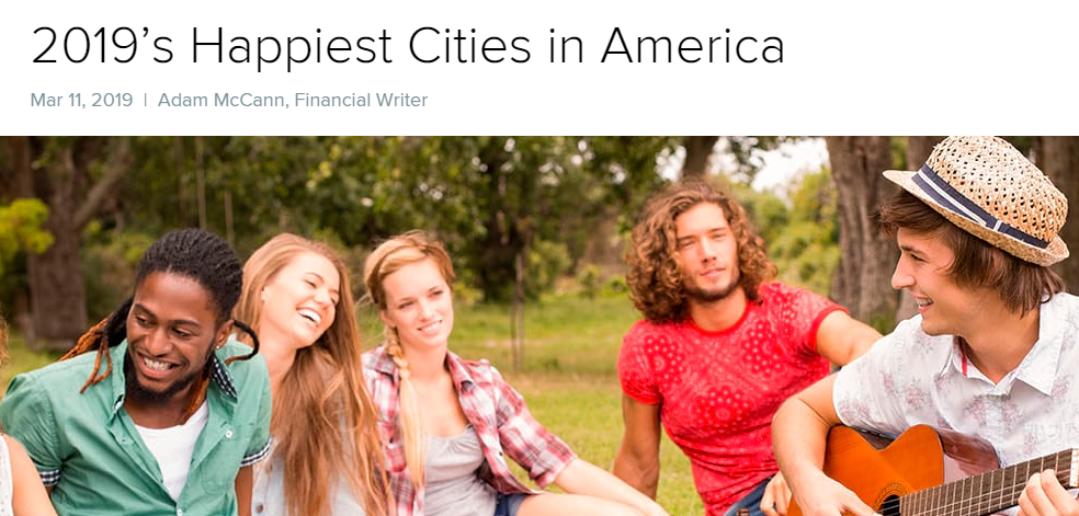 2019 Happiest Cities in America per Wallet Hub